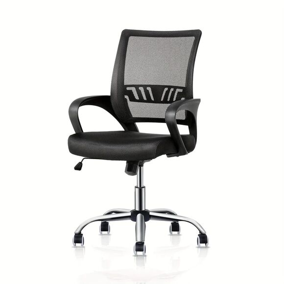 Office Swivel Desk Mesh Chair, Mid Back Ergonomic Rolling Computer Task Chair